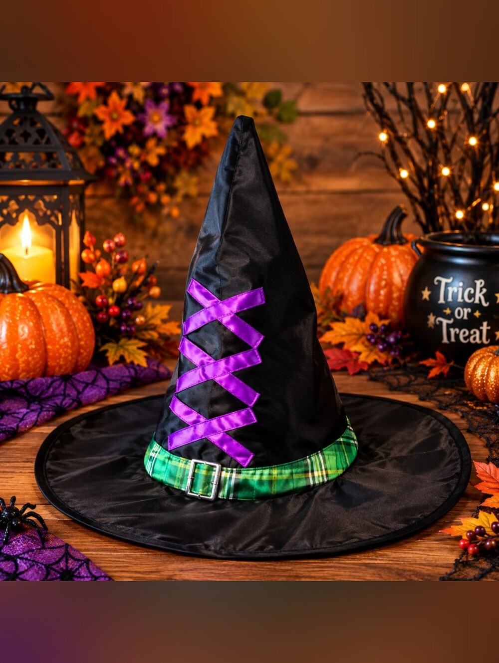 Witch Hat Costume - Black and Green